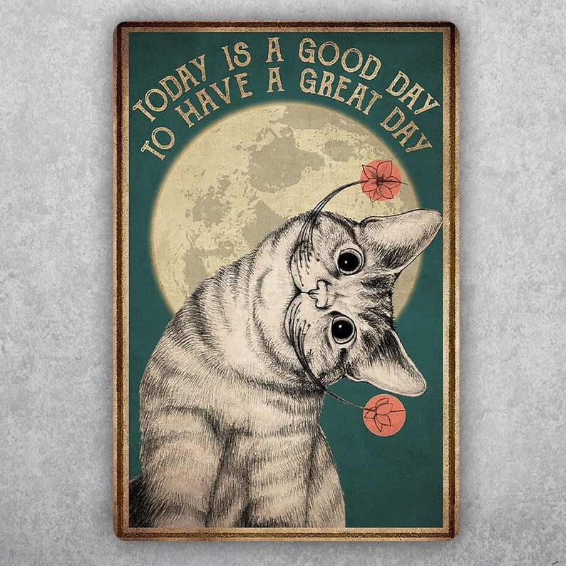 Kitchen's Daily Uplift: "A Great Day" Vintage Tin Sign - Personalize Wall Art