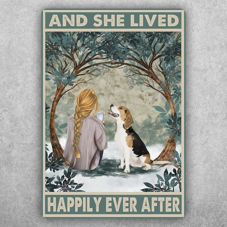 Dog Lover's Joy: "Happily Ever After" Retro Tin Wall Sign - Personalize Wall Art