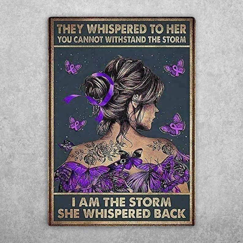 I Am The Storm Butterfly Vintage Tin Sign Wall Art - Personalize Wall Art