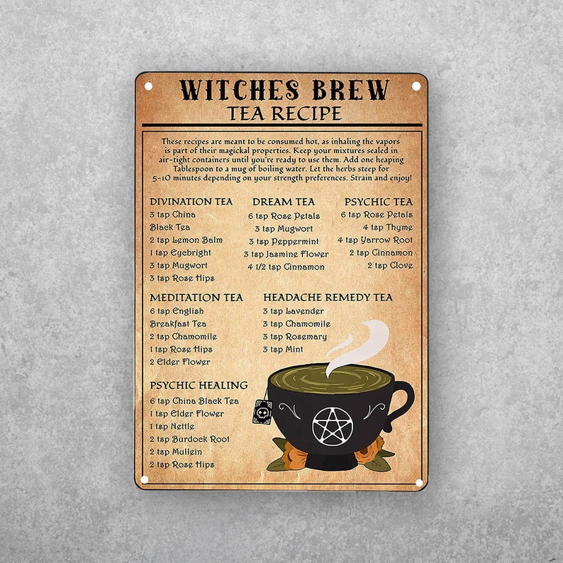 Bewitching Brew Recipe Vintage Metal Sign for Your Kitchen - Personalize Wall Art
