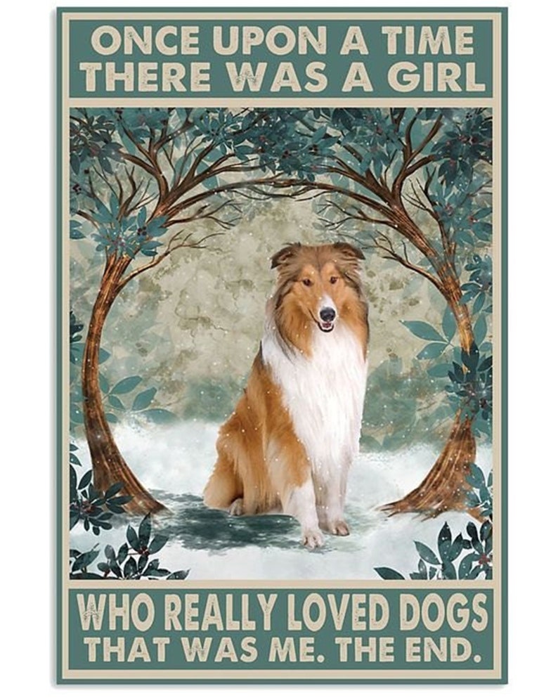 Hilarious Vintage Tin Sign for Rough Collie Owners | Dog Mom Art - Personalize Wall Art
