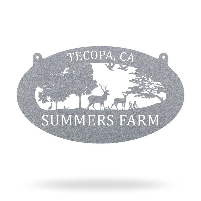 Deer Family Metal Sign - Personalized Farmhouse Wall Art