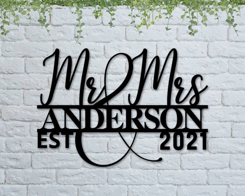 Engraved Couple's Metal Sign - A Forever Wedding Keepsake - Personalize Wall Art