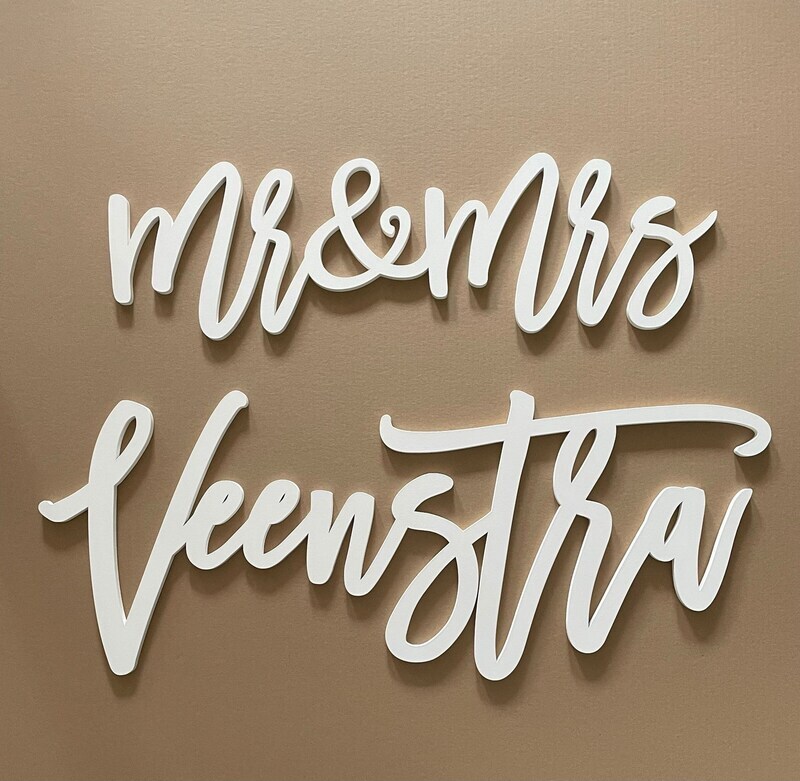 Forever Love Personalized Mr & Mrs Wedding Metal Sign