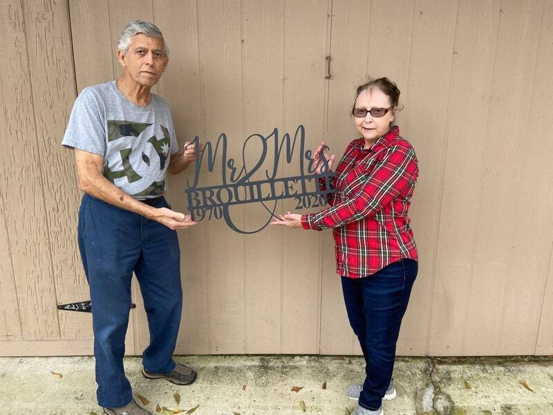 Engraved Couple's Metal Sign - A Forever Wedding Keepsake