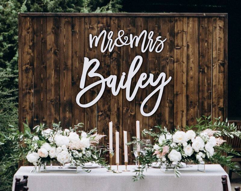 Forever Love Personalized Mr & Mrs Wedding Metal Sign - Personalize Wall Art