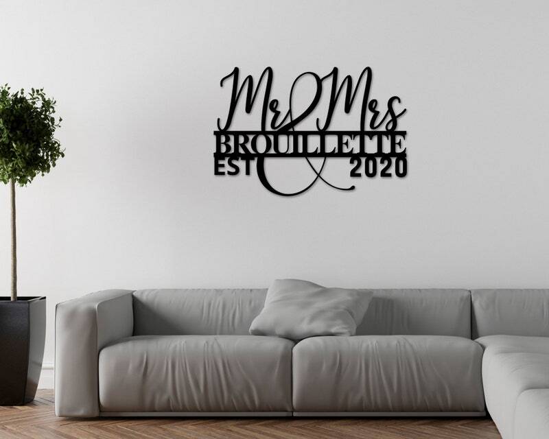 Engraved Couple's Metal Sign - A Forever Wedding Keepsake