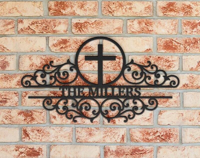 Blessed Family Christian Metal Sign for Your Home - Personalize Wall Art