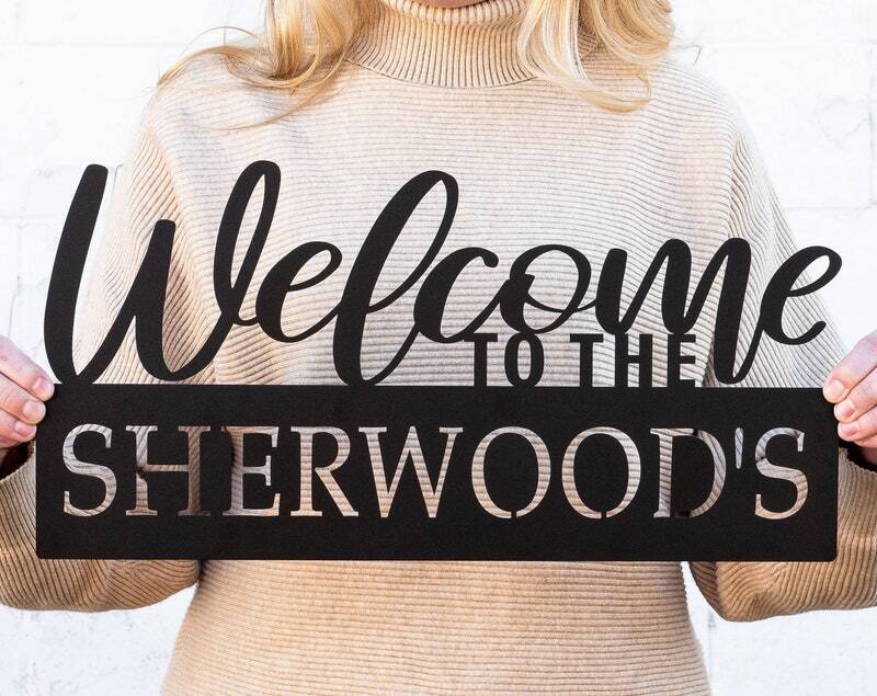 Personalized Outdoor Metal Sign - Family Welcome & Housewarming Gift - Personalize Wall Art