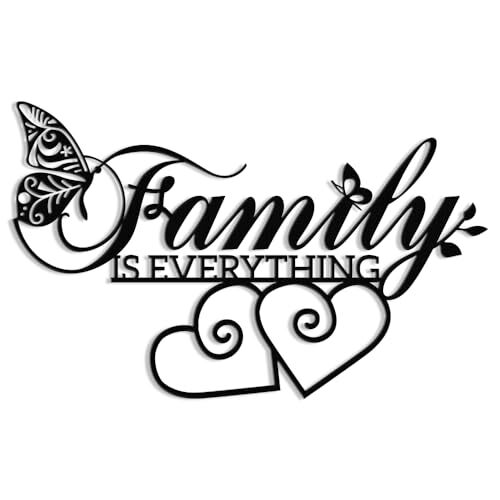 Cherish Family Forever - Heartfelt Black Metal Sign Decor - Personalize Wall Art