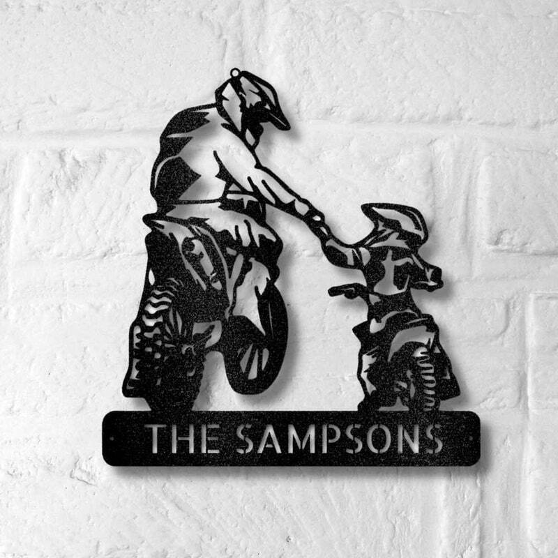Cherish the Ride - Personalized Motocross Metal Sign for Dad and Son
