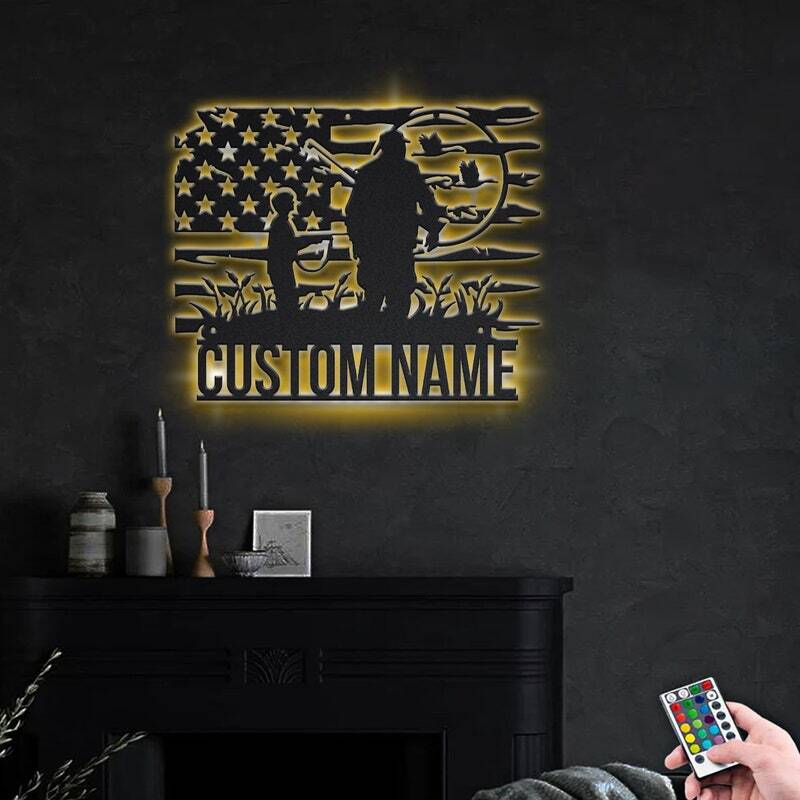 Custom Dad & Son Hunting Adventure Metal Sign Gift