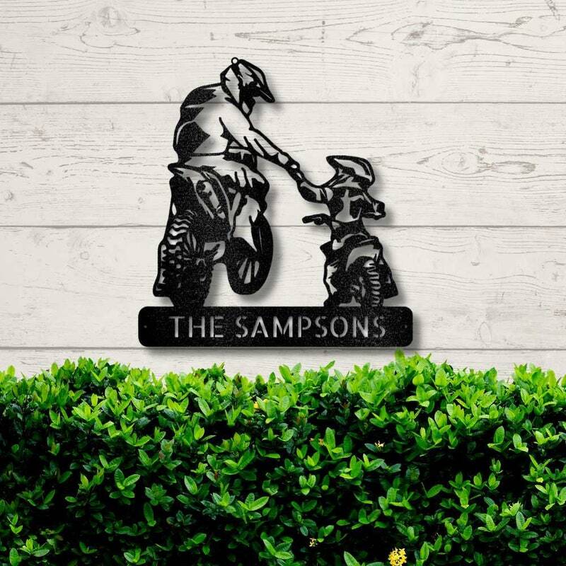 Cherish the Ride - Personalized Motocross Metal Sign for Dad and Son
