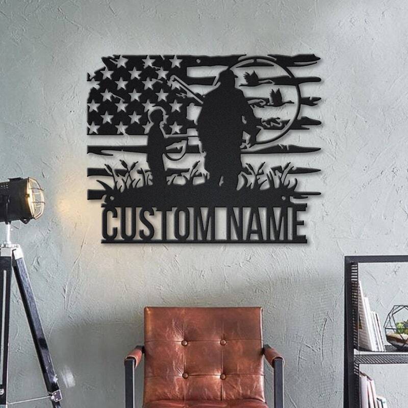 Custom Dad & Son Hunting Adventure Metal Sign Gift