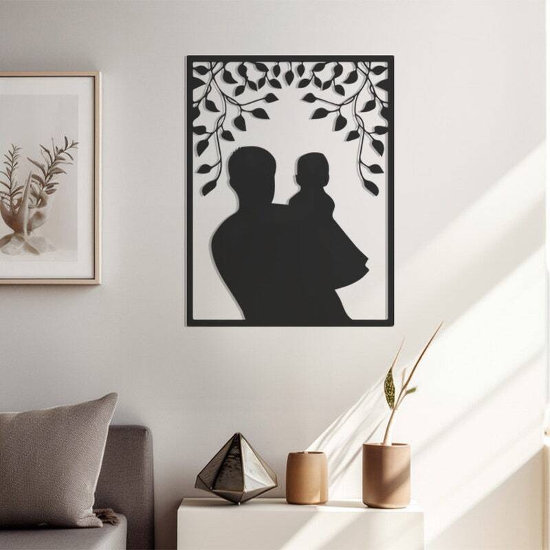 Heartfelt Father Son Metal Sign - Lasting Parental Love Art - Personalize Wall Art