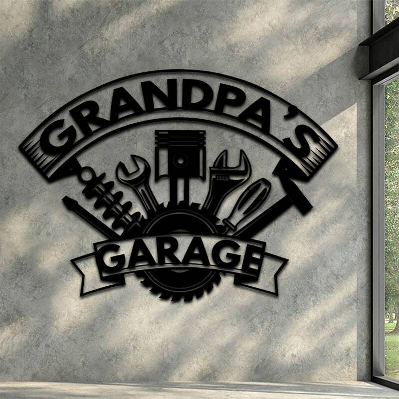 Grandpa's Garage Treasure - Personalized 'Pops' Metal Sign