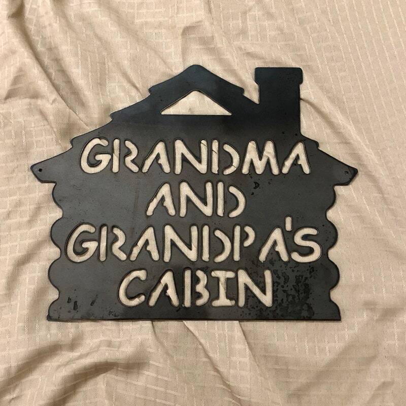 Timeless Grandparent's Cabin Metal Sign for Rustic Decor