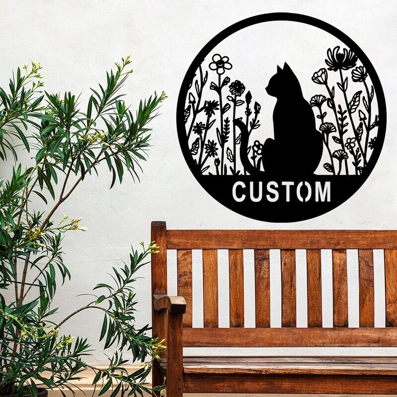 The Purrfect Welcome - Cat Mom's Personalized Metal Sign