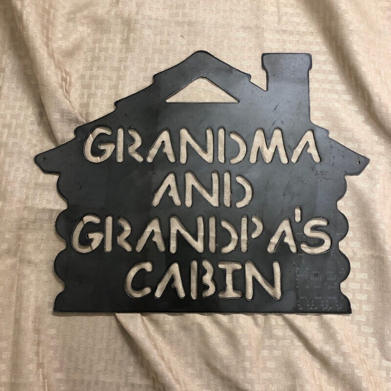 Timeless Grandparent's Cabin Metal Sign for Rustic Decor