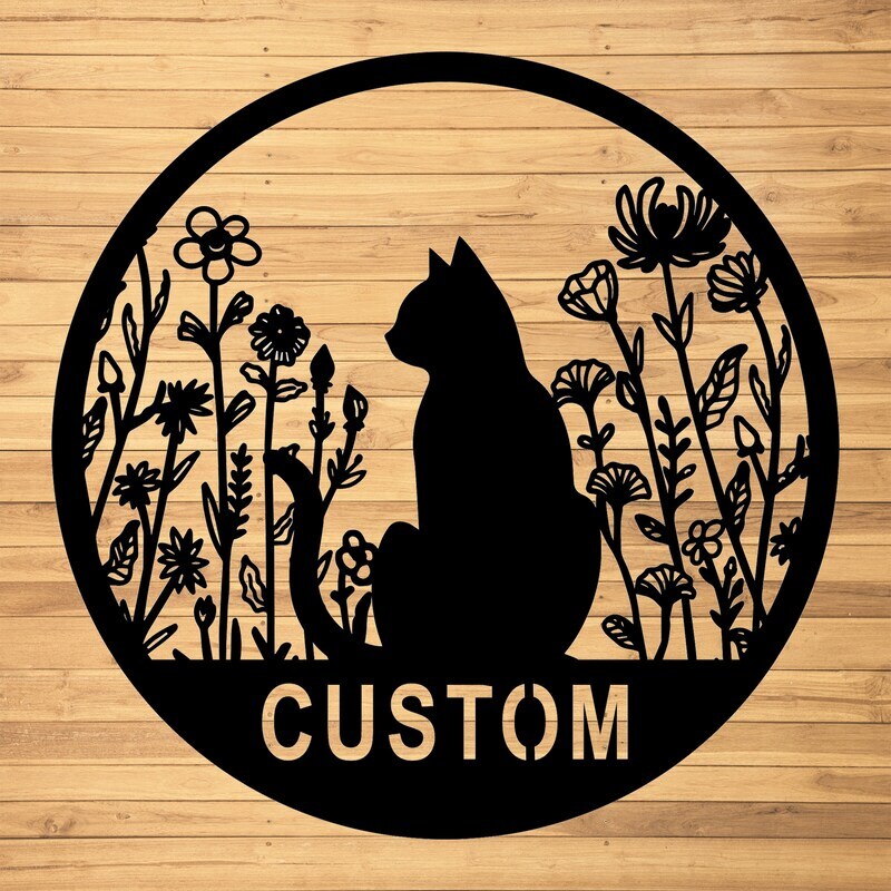The Purrfect Welcome - Cat Mom's Personalized Metal Sign - Personalize Wall Art