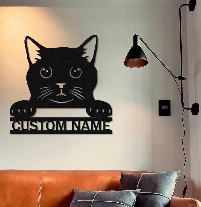 Feline Love Personalized Metal Sign for the Best Cat Mom - Personalize Wall Art