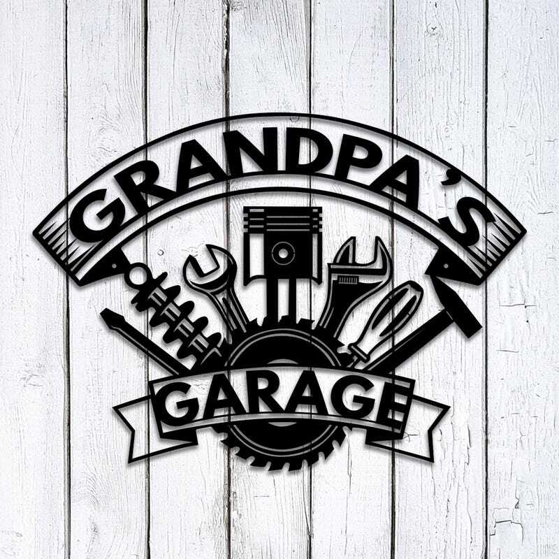 Grandpa's Garage Treasure - Personalized 'Pops' Metal Sign