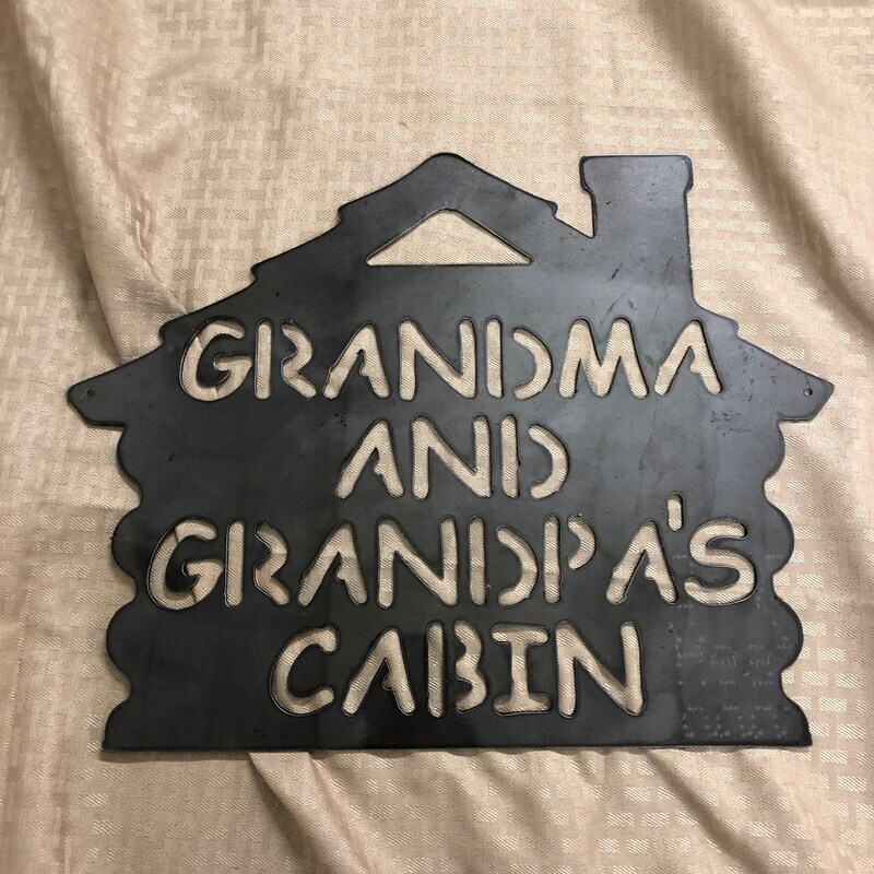 Timeless Grandparent's Cabin Metal Sign for Rustic Decor