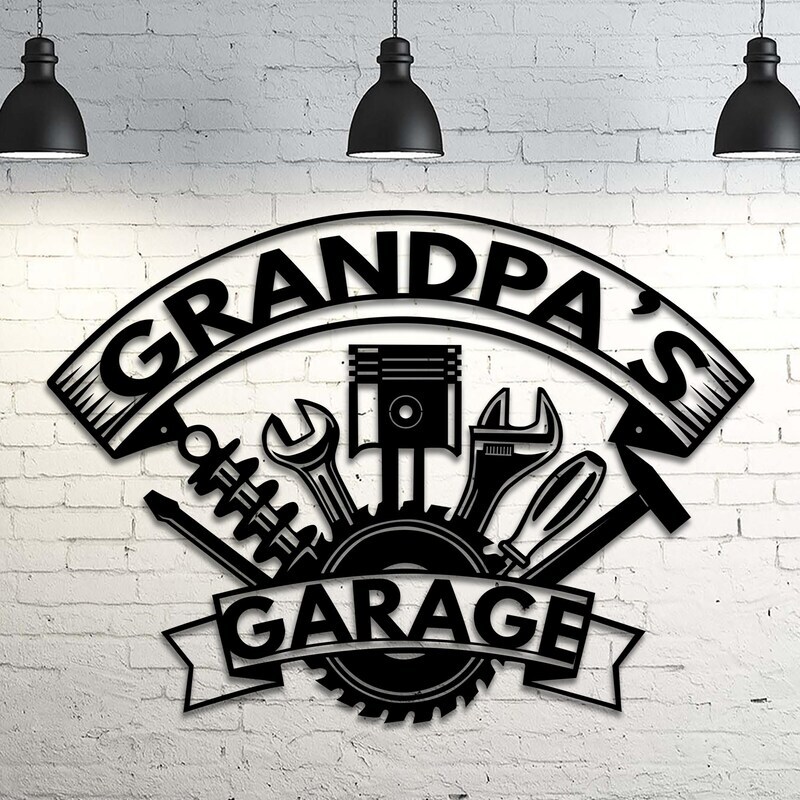 Grandpa's Garage Treasure - Personalized 'Pops' Metal Sign