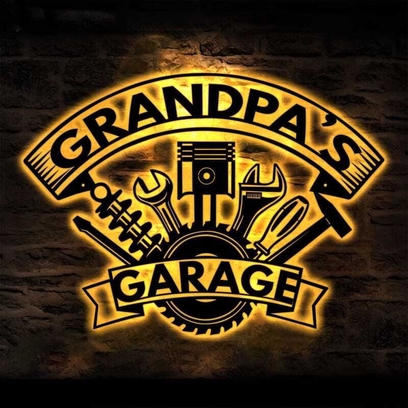 Grandpa's Garage Treasure - Personalized 'Pops' Metal Sign - Personalize Wall Art