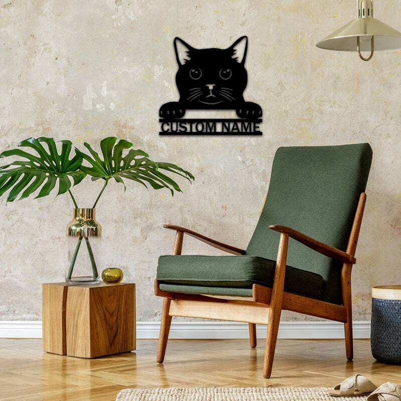Feline Love Personalized Metal Sign for the Best Cat Mom