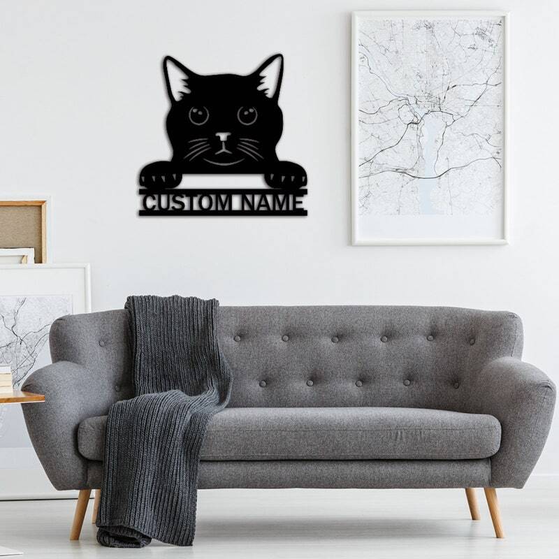 Feline Love Personalized Metal Sign for the Best Cat Mom