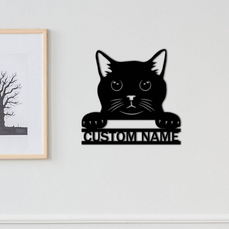 Feline Love Personalized Metal Sign for the Best Cat Mom
