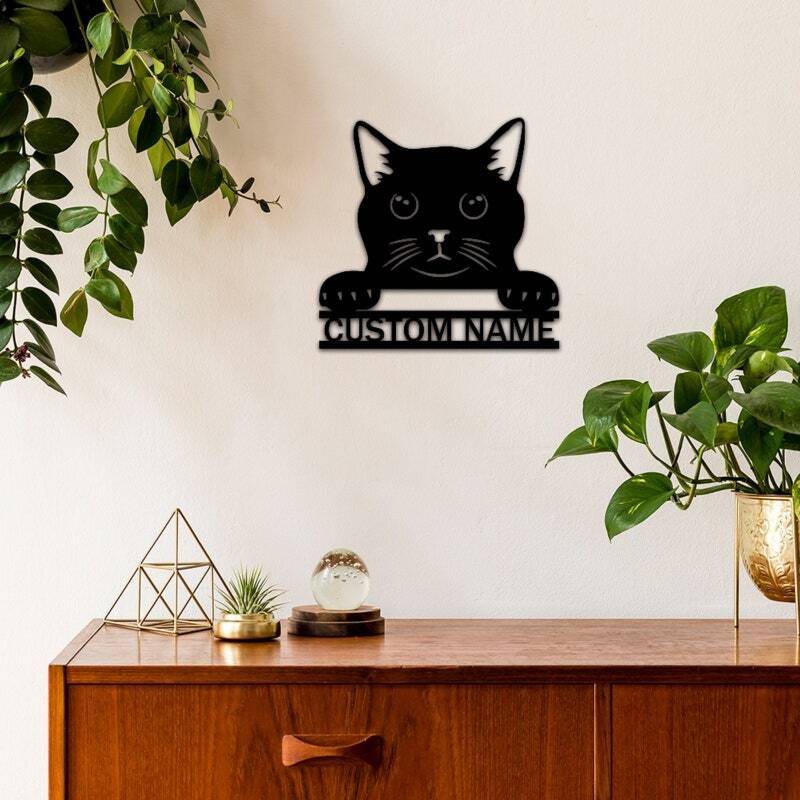 Feline Love Personalized Metal Sign for the Best Cat Mom