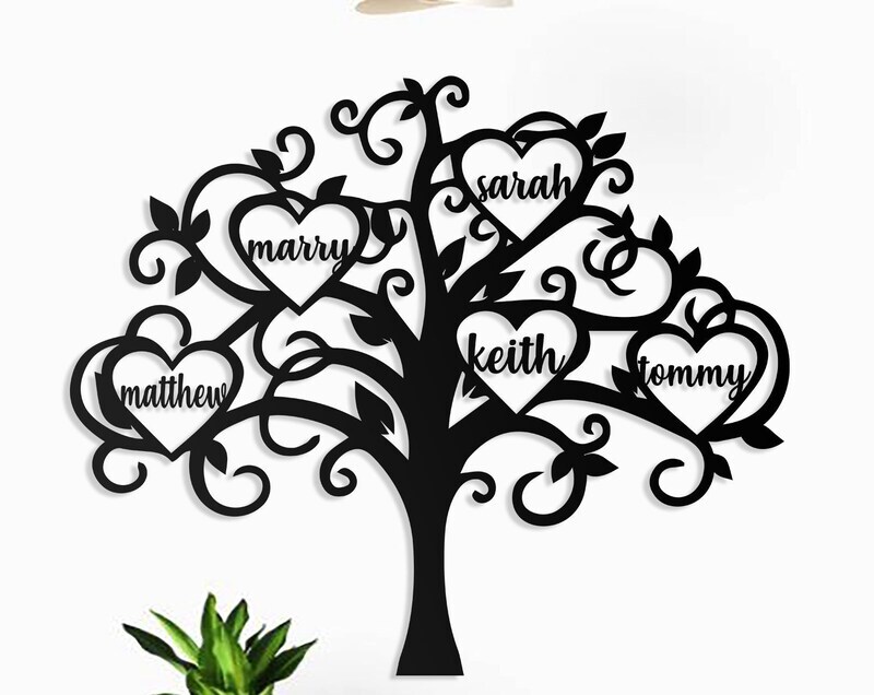Engrave Your Roots - Personalized Metal Family Tree Sign