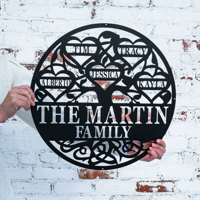 Heritage Metal Sign - Custom Family Tree Art for Your Home
