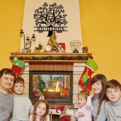 Custom Family Tree Metal Sign - Kids' Names Wall Art Gift for Mom