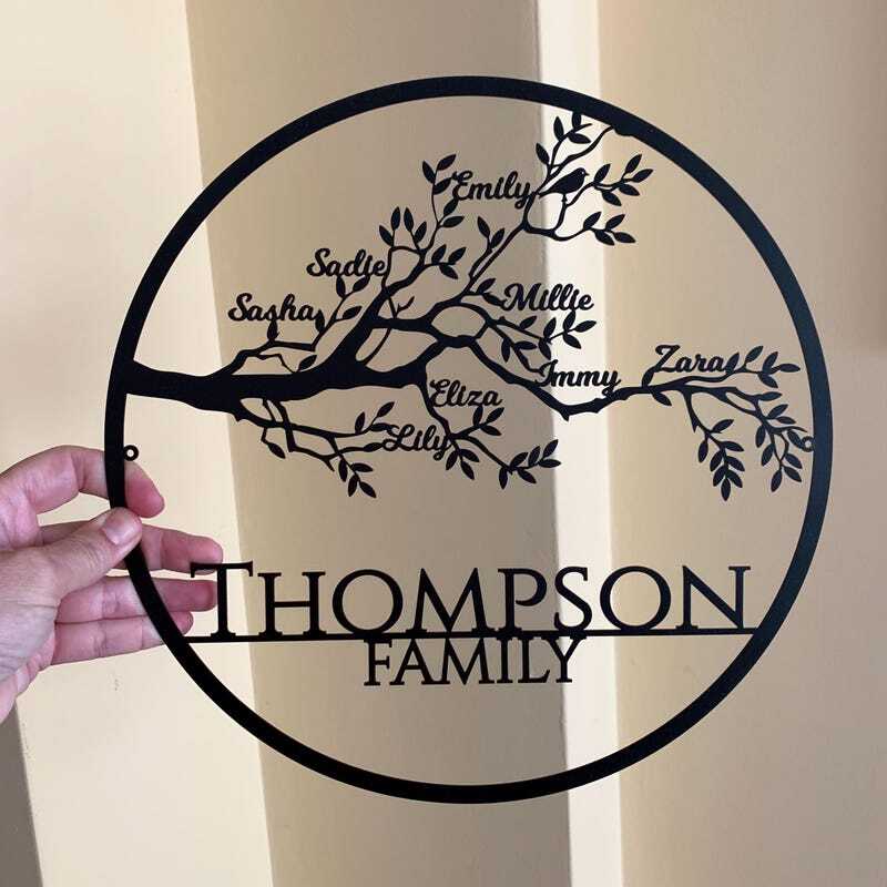 Cherish Your Legacy - Personalized Family Tree Metal Sign