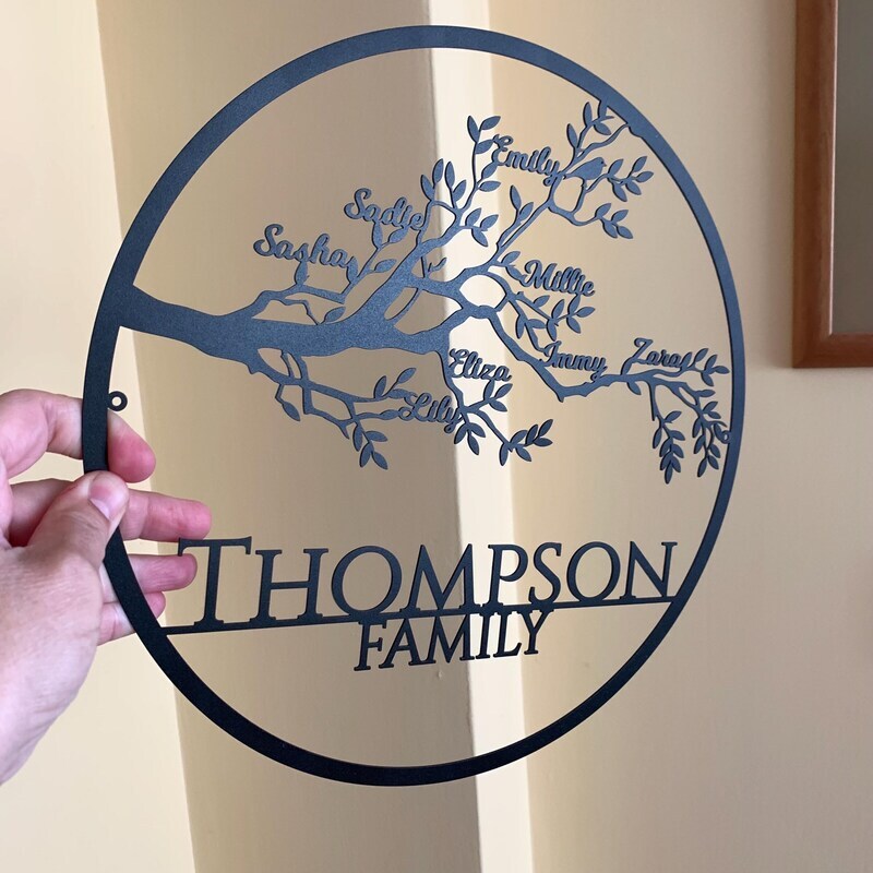 Cherish Your Legacy - Personalized Family Tree Metal Sign