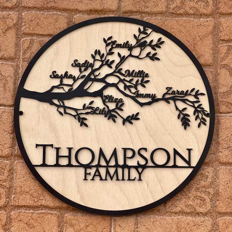 Cherish Your Legacy - Personalized Family Tree Metal Sign