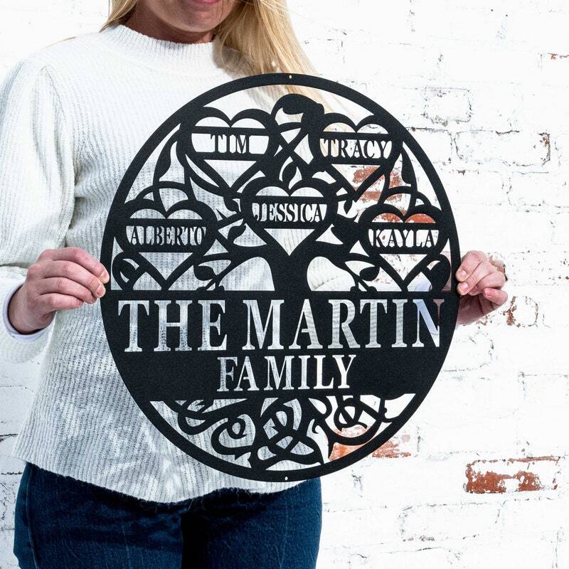 Heritage Metal Sign - Custom Family Tree Art for Your Home