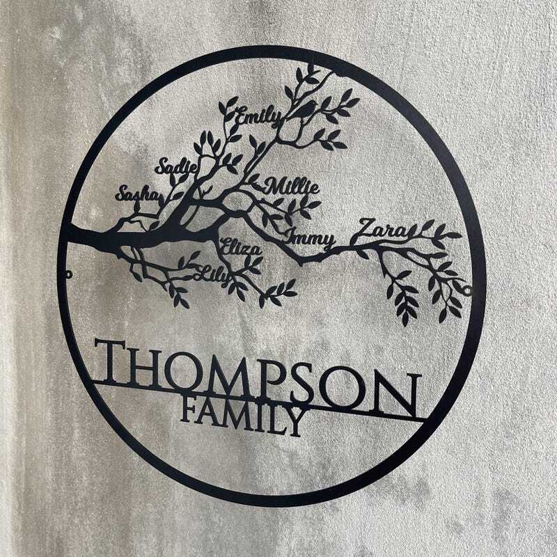 Cherish Your Legacy - Personalized Family Tree Metal Sign