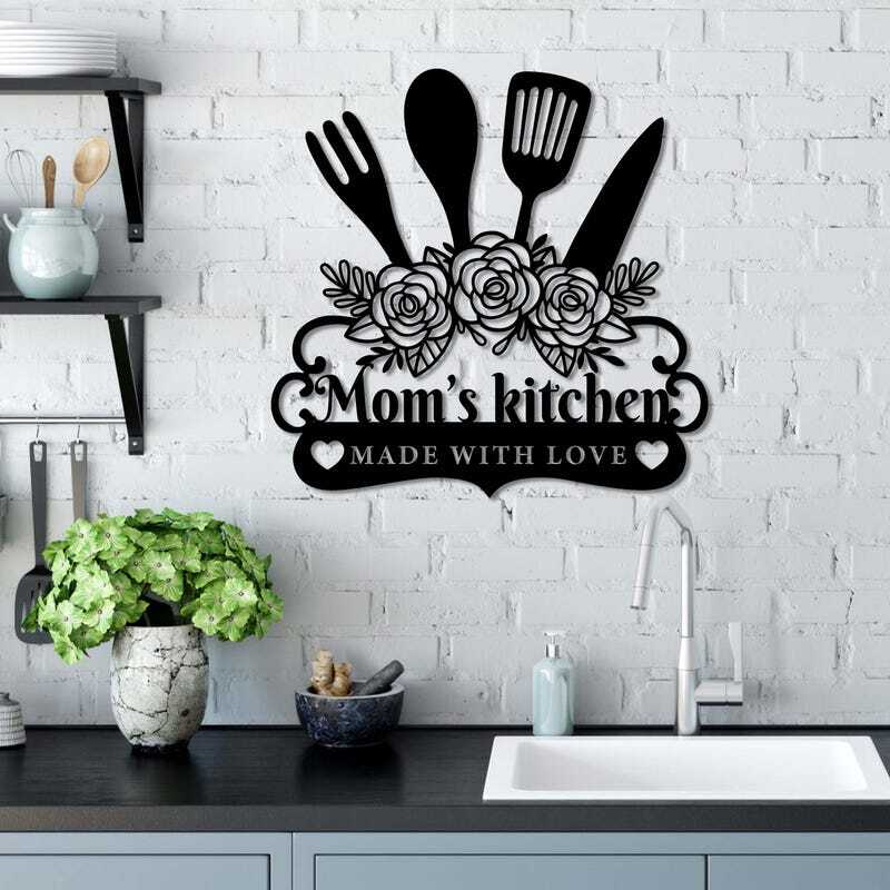 Kitchen Keepsake Metal Sign - Nana & Mom's Personalized D�cor