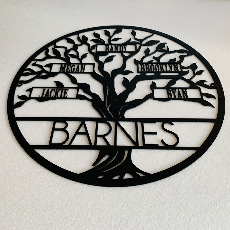 Rooted in Love - Custom Family Tree Metal Sign for Mom
