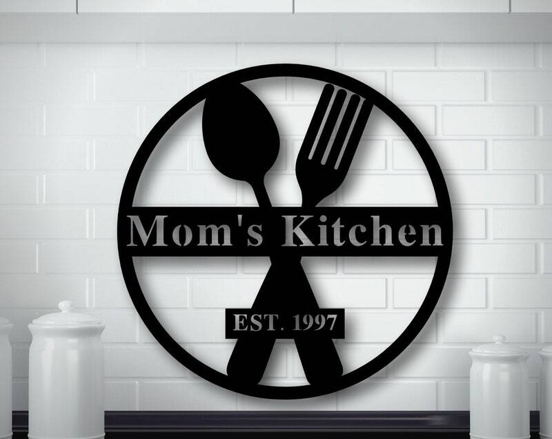 Custom 'Mom's Kitchen' Metal Wall Art for Mother's Day Gift - Personalize Wall Art