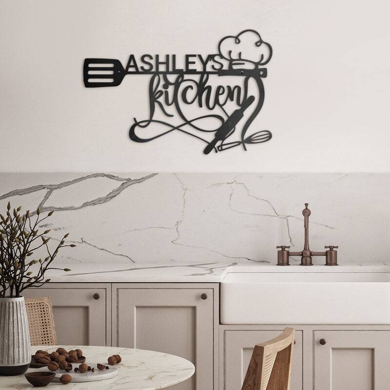 Mom's Kitchen Rules - Personalized Metal Sign Wall Decor