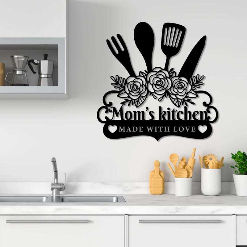 Kitchen Keepsake Metal Sign - Nana & Mom's Personalized D�cor