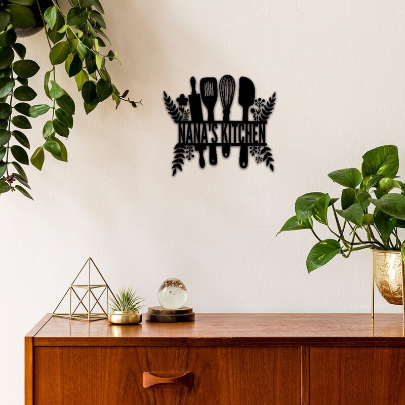 Heartfelt Mom's Kitchen Metal Sign for Dining Room Decor
