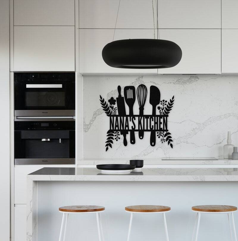 Heartfelt Mom's Kitchen Metal Sign for Dining Room Decor