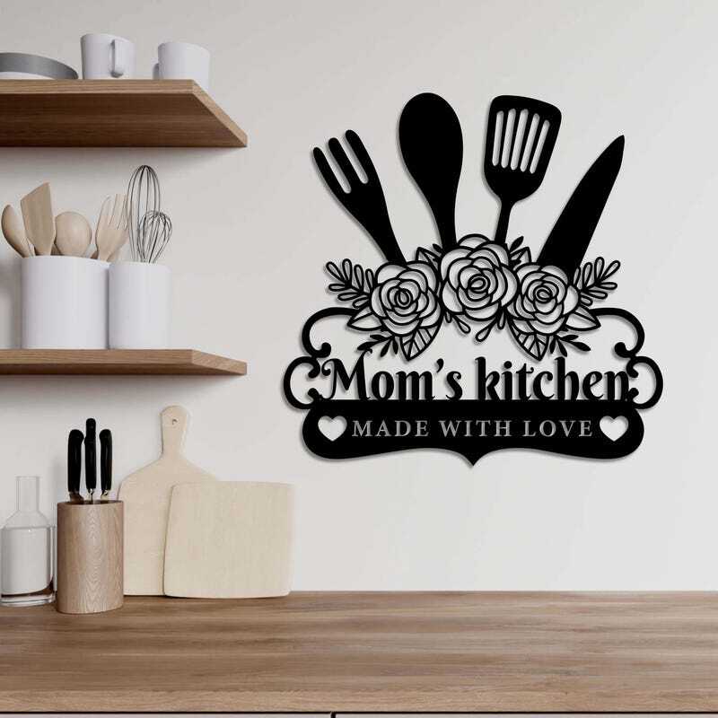 Kitchen Keepsake Metal Sign - Nana & Mom's Personalized D�cor - Personalize Wall Art