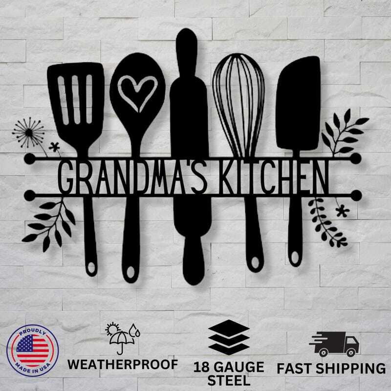 Treasured Kitchen Metal Sign - Custom Farmhouse Decor for Mom